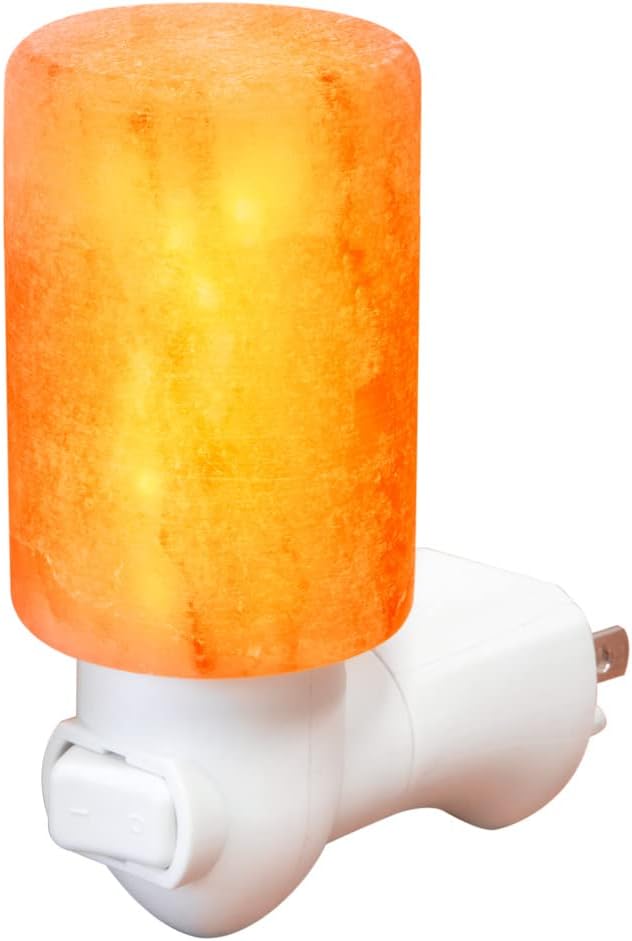 AULTRA Salt Lamp Night Light with Himalayan Natural Crystal Salt Color Lights - UL Listed Plug for Bedrooms Or Bathrooms (1 Pack)
