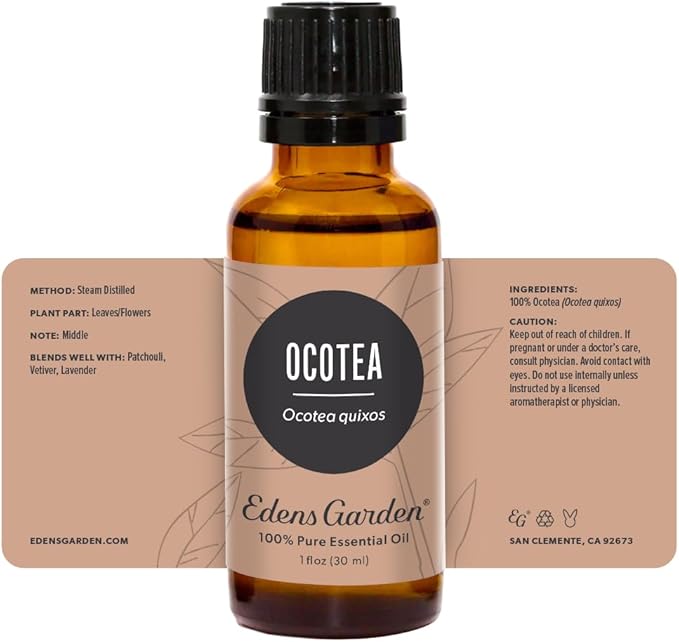 Edens Garden Ocotea Essential Oil- 100% Pure Premium Grade, Undiluted, Natural, Therapeutic, Aromatherapy, The Best for Diffuser, Candle, Laundry, Humidifiers 30 ml (1 fl oz)