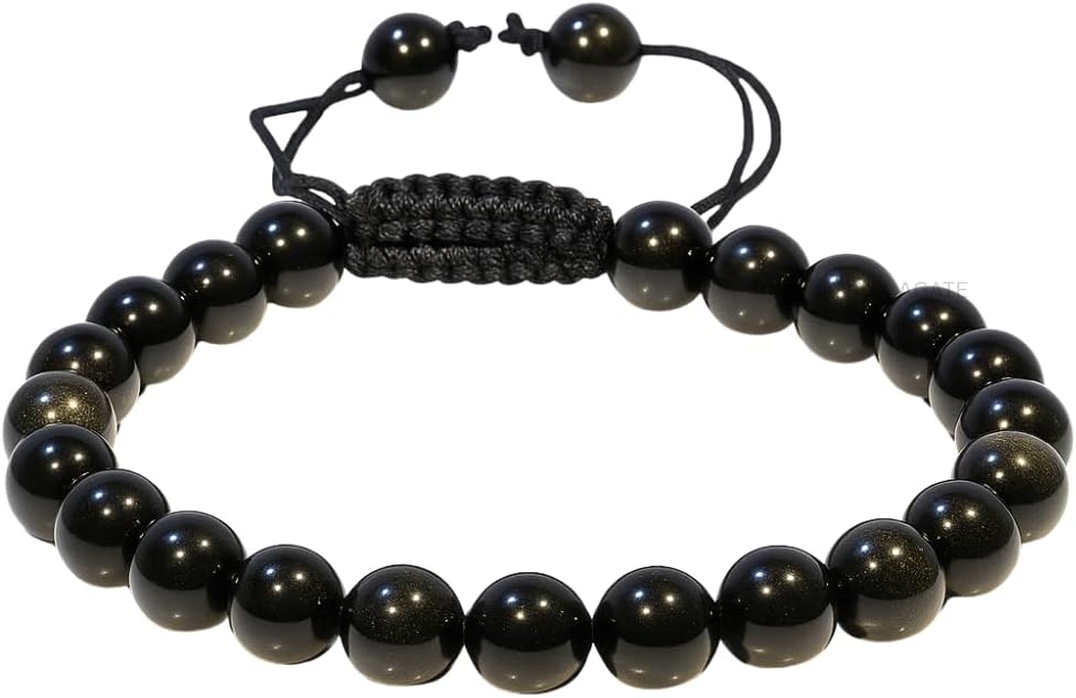 Energy Protection Crystal Handmade Adjustable Bead Bracelet Perfect for Men, Women’s Gift - Gemstone Healing Stretch Bracelet Pulsera Para Hombre Mujer Stocking Stuffer