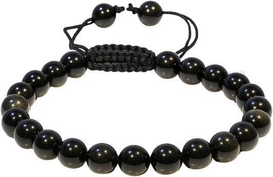 Energy Protection Crystal Handmade Adjustable Bead Bracelet Perfect for Men, Women’s Gift - Gemstone Healing Stretch Bracelet Pulsera Para Hombre Mujer Stocking Stuffer