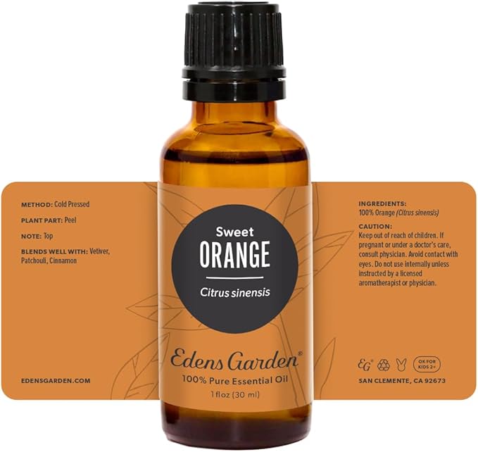 Edens Garden Orange- Sweet Essential Oil- 100% Pure Premium Grade, Undiluted, Natural, Therapeutic, Aromatherapy, The Best for Diffuser, Laundry, Humidifiers, Kid Safe 30 ml (1 fl oz)