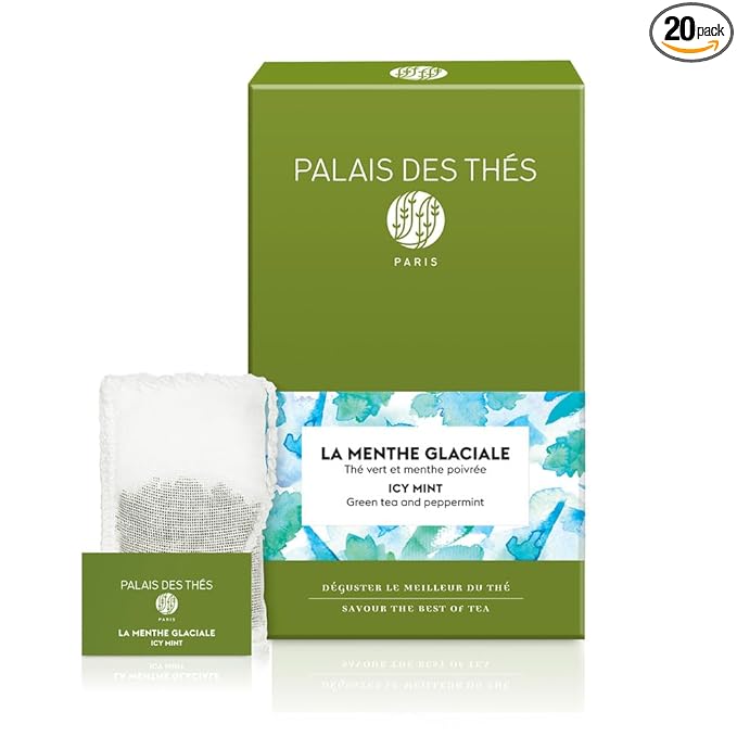 Palais des Thés - Icy Mint Green Tea & Peppermint - Premium Tea Bags, Serves 20 Cups