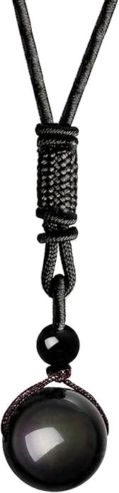 Crystal Necklaces for Women Men, Tigers Eye Amethyst Obsidian Pendant for Protection, Crystals and Healing Stones Necklace Jewelry for Spiritual