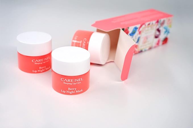 CARENEL Lip Sleeping Mask 5g (Berry 3Set) - Moisturizer for Dry Lips - Overnight Treatments Balm, Day and Night Repair Gloss, Scrubs Exfoliator