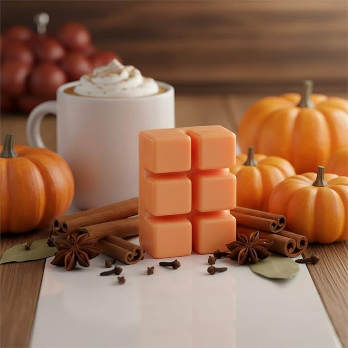 DEVI Fall Scented Wax Melts 4 Pack(24-Cubes), Natural Soy Wax Cubes Strong Scent -Pumpkin Spice Cloud- Long Lasting Scented Melts for Warmer,