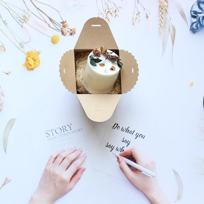 Brown Gift Boxes with Ribbon – 4x4x4" Foldable Paper Boxes with Lids, Set of 10, Eco-Friendly Small Kraft Present Boxes for Weddings, Holidays, Birthdays, Business Packaging