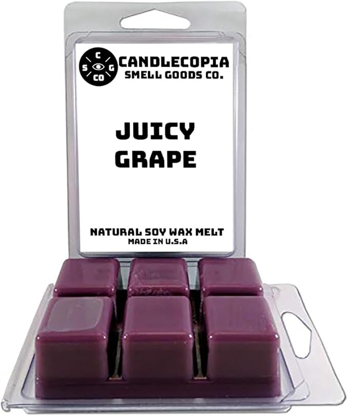 Juicy Grape Strongly Scented Hand Poured Vegan Wax Melts, 12 Scented Wax Cubes, 6.4 Ounces in 2 x 6-Packs