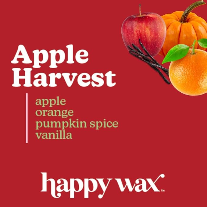Happy Wax Apple Harvest Scented Bear Wax Melts - Natural Strong Fall Scented Infused with Essential Oils - Non Toxic - For Use with Warmers (8 oz Pouch)