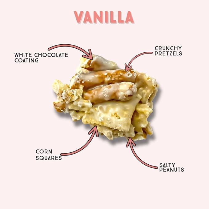 Chunk Nibbles Original Vanilla Snack Clusters - Grandma Cuddy’s Recipe with Pretzels, Corn Squares & Peanuts - Sweet & Salty Classic, Handcrafted, Small Batch - 4.25oz Resealable Pouch (3 Pack)