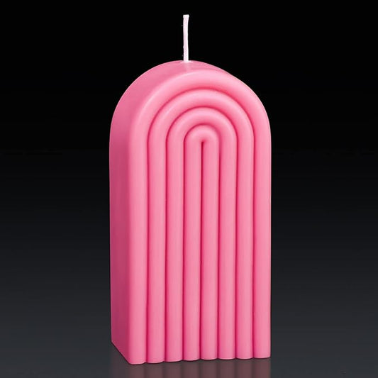 Arch Shaped Candles Geometric Scented Aesthetic Candle Geometric U Shaped Candles Minimalist Candle Aroma Wax Art Decorative Soy for Spa Yoga Birthday Gift Home Party Decor(Pink)