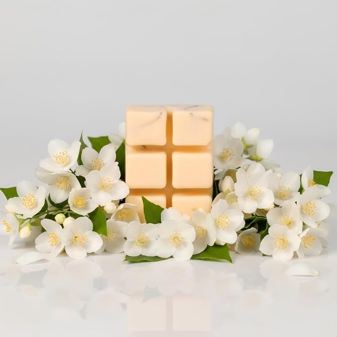 DEVI Scented Wax Melts, Natural Soy Wax Cubes Strong Scent -Moonlit Jasmine - Long Lasting Scented Melts for Warmer,4 Pack(24-Cubes)