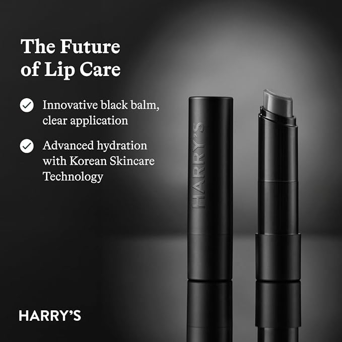 Harry's Black Lip Balm for Men - Hydrating Men's Lip Balm with Natural Finish - Korean Skincare Technology with Meadowfoam Oil (Pack of 2)