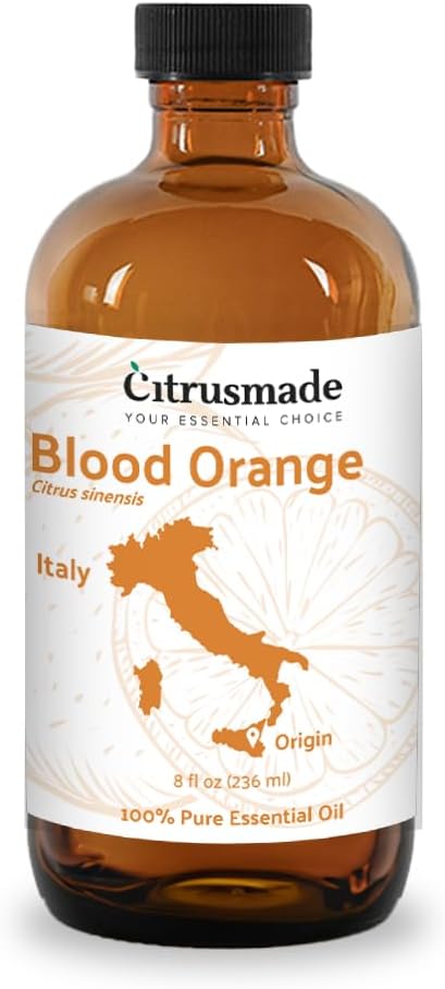 Blood Orange Essential Oil - Direct from Citrusmade in Sicily - Pure Essential Oil for Diffusers and Aromatherapy - Natural Citrus Scent | 100% Pure Therapeutic Grade (8oz)