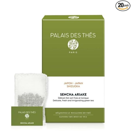 Palais des Thés - Organic Sencha Ariake - Japanese Green Tea - Premium Tea Bags, Serves 20 Cups
