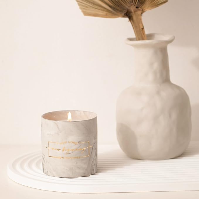 Freejac New Home Housewarming Gift for Women Men Friend, Gift Ideas New Homeowner Decoration Party Decor Porcelain Ceramics Scented Candle 6oz