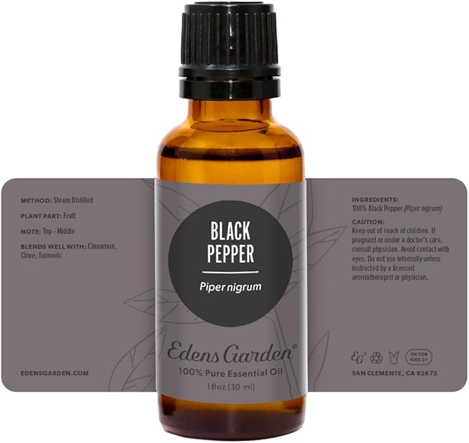 Edens Garden Black Pepper Essential Oil- 100% Pure Premium Grade, Undiluted, Natural, Therapeutic, Aromatherapy, The Best for Diffuser, Skin, Humidifiers, Kid Safe 30 ml (1 fl oz)