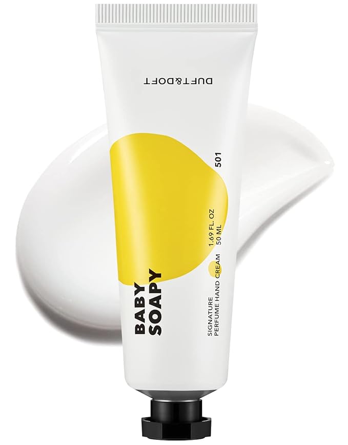 DUFT&DOFT Baby Soapy Signature Perufume Nourishing Hand Cream, Non-greasy, Refreshing Hydration, Shea Butter, Vitamin E, Feel-Good Fragrance – 1.69 oz.