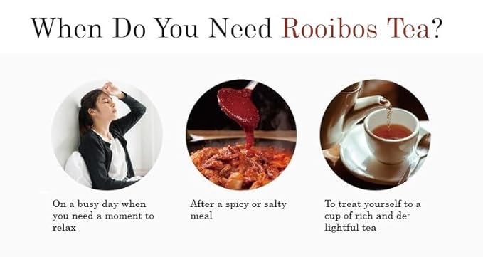 Damtuh Rooibos Tea – 100% Pure Rooibos, Caffeine-Free Herbal Tea, 10 Tea Bags (1g each)