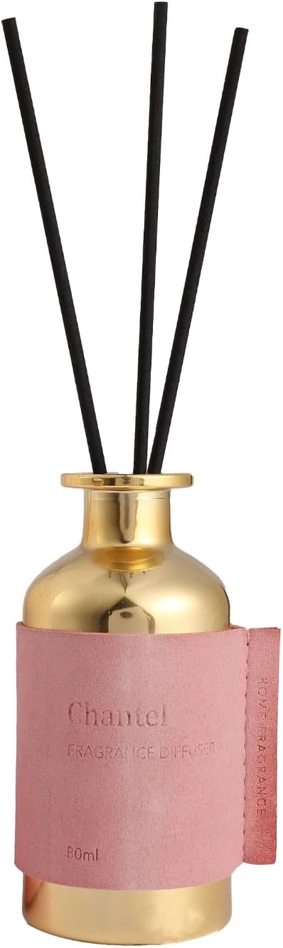 Reed Diffuser Set, Pretty Valley Home Diffuser 80Ml / 2.7 fl OZ Gift Box - Includes Reed Diffuser Sticks, Long Lasting Fragrance Oil and Glass Bottle for Office Living Room Decor (Chantel)