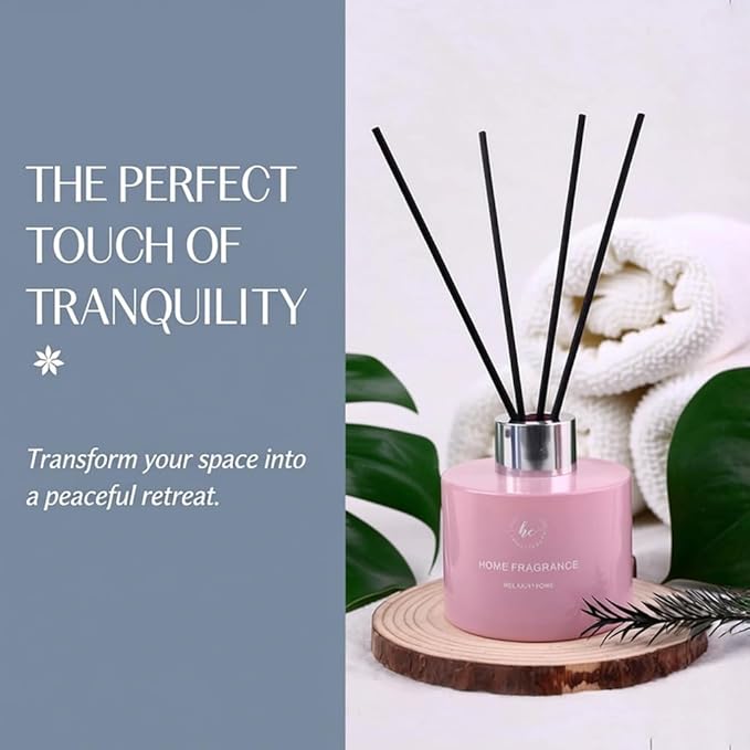 Reed Diffuser Set – 3.38 fl oz (120ml) | Clean Oil Scent Diffuser, Premium Room Décor | Lavender & Pink Fragrance for Home, Holiday, and Hotel Collection.