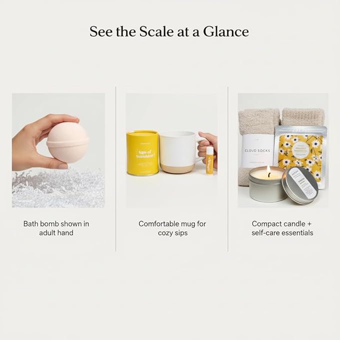 Unboxme Sunshine Gift For Women | Self Care Package with Herbal Tea, Mug, Bath Bomb, Candle, Fluffy Socks, Lip Balm, Sheet Mask, Scrunchie & Happy Birthday Card