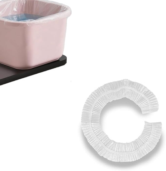 25Pcs Transparent Pedicure Liners, Disposable Unbreakable Cleansing Foot Pads Bath Pedi Liners, One Size Fits Most Foot Spa for Bath Pedicure Supplies Spa Kit with Elastic Band for Hotel Home Use