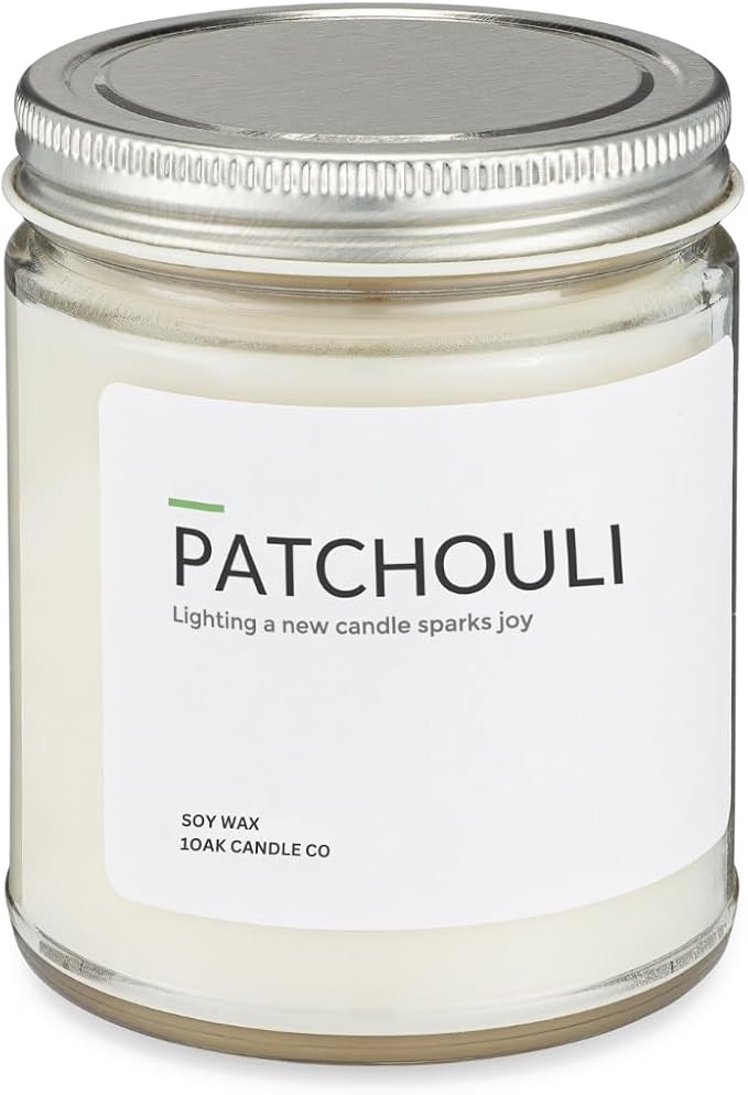 1OAK Soy Wax Scented Candles (Patchouli) - Patchouli Candle - Soy Candles for Home Scented - Long Burning Candle Premium - Hand-Poured (7oz.)