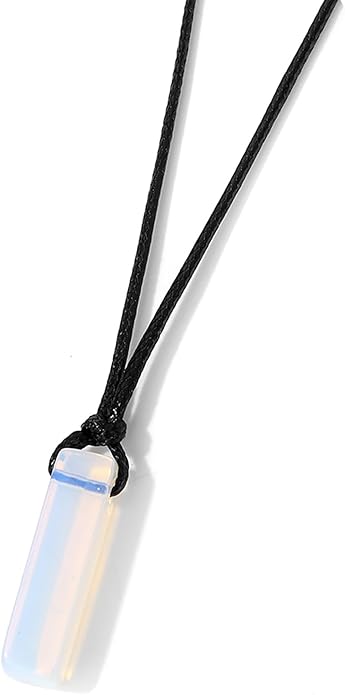 Crystal Necklaces for Women Gemstone Pendant Necklace Adjustable Handmade Black Rope Natural Stone Spiritual Necklace Energy Crystals and Healing Stones Necklace for Men