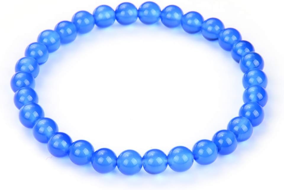 Adabele 1pc Natural Stretch Gemstone Bracelet 6mm (0.24 Inch) Bead 7" 7.5" 8 inch Healing Crystal Quartz Energy Chakra Jewelry Women Birthday Gift