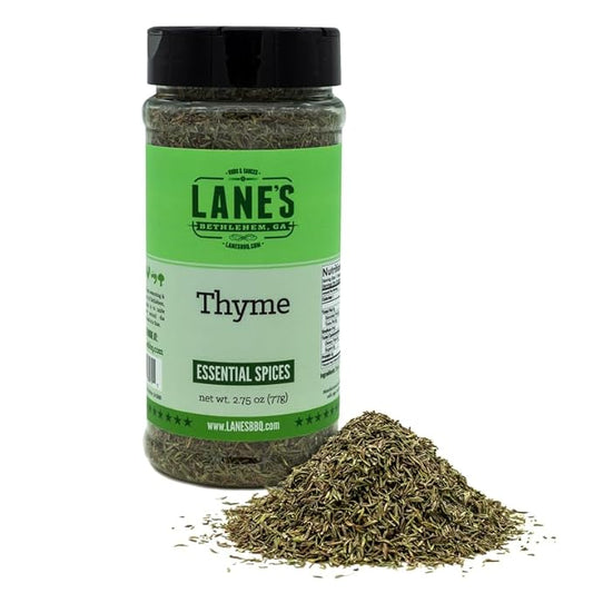 Lane's Fresh Thyme Seasoning, All-Natural Dried Thyme Spice Seasoning, A Dried Thyme Leaves Seasoning For Veggies & Soup, Made in USA, 2.75 Oz (77g)