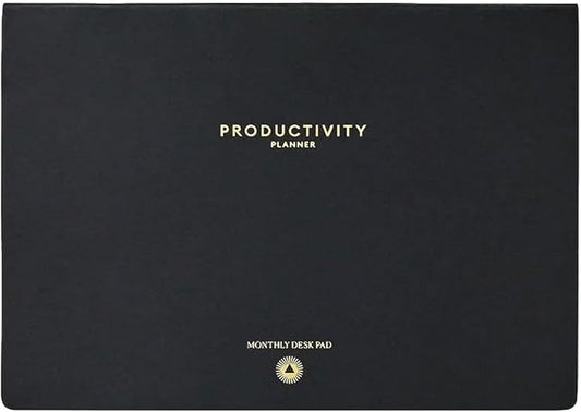 Intelligent Change Monthly Desk Pad, 2-Year Productivity Planner, Tear-Out Deskpad for to-Do List, Calendar, Productivity Tools for Time Management and Mindfulness, A4 Size, Black
