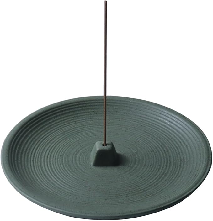 Incense Holder and Insence-Stick Holder,Incense Holder for Sticks, Simple Insence Tray for Set for Office Yoga and Livingroom (Green)