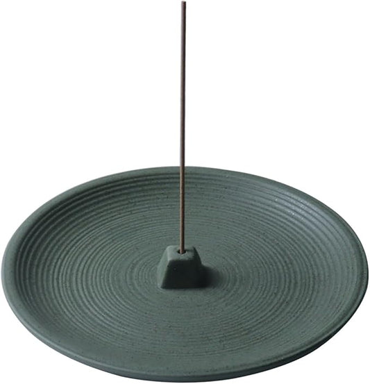 Incense Holder and Insence-Stick Holder,Incense Holder for Sticks, Simple Insence Tray for Set for Office Yoga and Livingroom (Green)