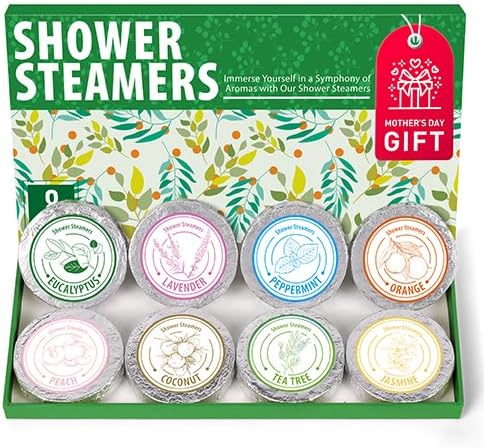 Shower Steamers Aromatherapy - Christmas Gifts for women, 8 Pack Pure Essential Oil Shower Bombs for Home Spa Bath Self Care, Lavender Stress Relief and Relaxation Gifts for Her Stocking Stuffers Pink
