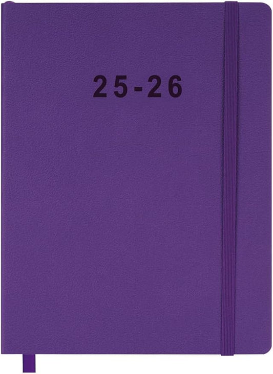 2025-2026 Planner - Weekly and Monthly Planner, Oct 2025 - Dec 2026, Vegan Leather Cover, Elastic Closure, 8.5"x11", Purple