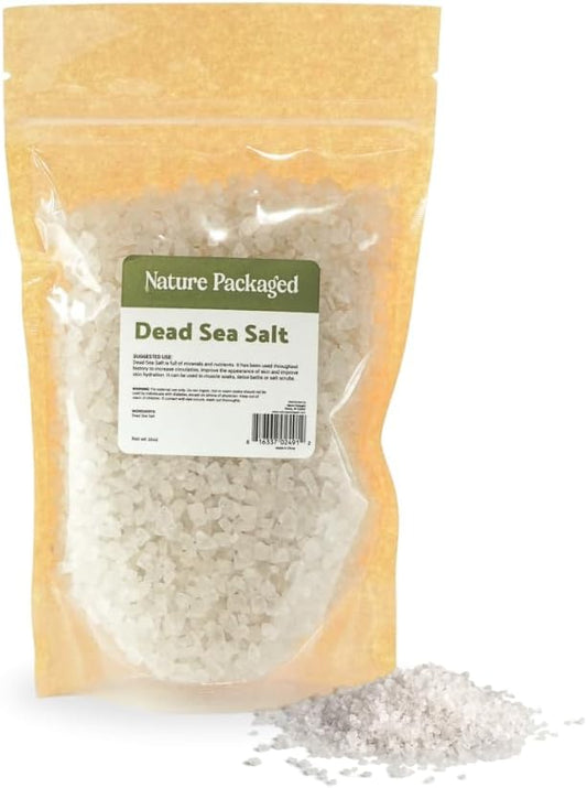 Dead Sea Salt (16oz) - Direct from The Shore of The Dead Sea - Organic Salt for Body Scrubs, Adding to Baths, and Foot Soaking 1 Pack