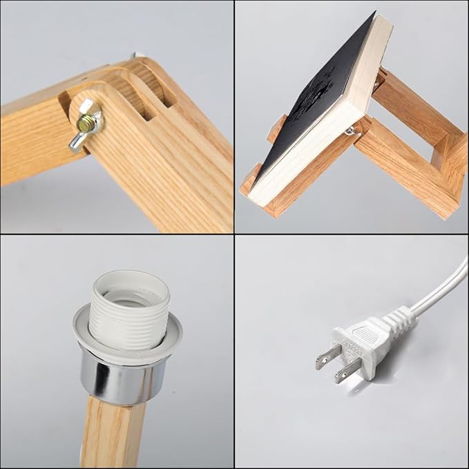 Cute Desk Lamp, Unique Table Lamp,Wooden Bedside Table Lamps Fun Quirky Robot Lamp Whimsical Cute Light for Home,Dorm Room,Kids Room,Office,Gift, Adjustable Shape