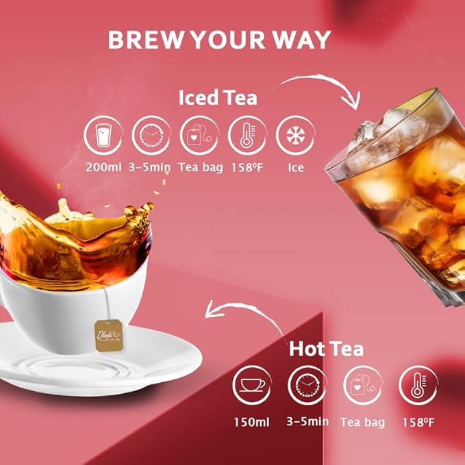 Olinda Iced Tea Sweet Watermelon Iced Tea Bags Cold Brew Organic Herbal Green Tea Summer Drink Antioxidant Hot and Cold Brew Natural Sucralose Sweetened Fruity Flavored Healthy Caffeinated Tea