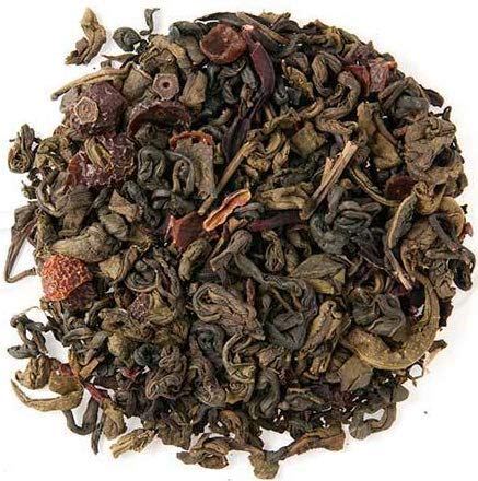 Denise's Fine Tea, USDA Organic, Pomegranate Hibiscus, Flavored Green Tea, Loose Leaf (100g)