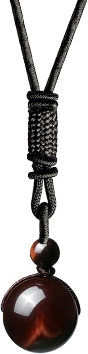 Crystal Necklaces for Women Men, Tigers Eye Amethyst Obsidian Pendant for Protection, Crystals and Healing Stones Necklace Jewelry for Spiritual