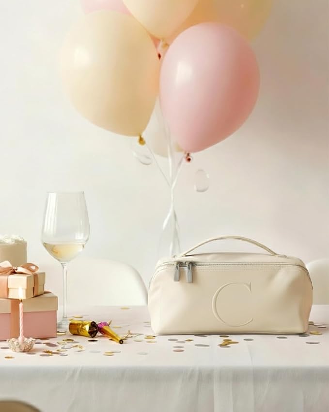 EACHY Travel Makeup Bag,Large Capacity Cosmetic Bags for Women,Waterproof Portable Pouch Open Flat Toiletry Bag Pattern Makeup Bag