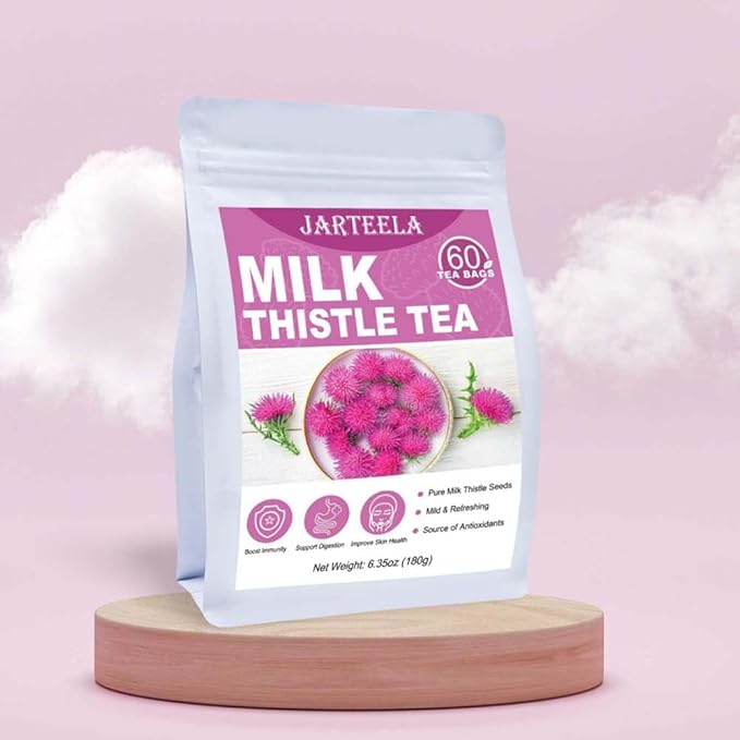 Jarteela - Milk Thistle Tea Bag, 3g x 60 Count - Pure Milk Thistle Seeds - Natural Herbal Tea Bags - Non-GMO - Caffeine-free Tea (Pack of 2)
