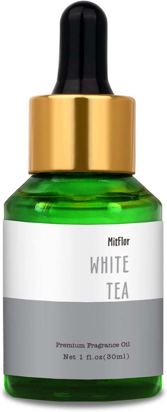White Tea Fragrance Oil, MitFlor 30ml Scented Oils, Large Size Premium Fragrance Oil for Soap & Candle Making, Aromatherapy Essential Oils for Diffusers for Home, Refreshing Scent for Home
