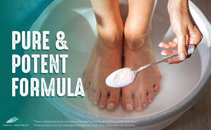 Epsom Salt Tea Tree Foot Soak-Toenail Repair, Softens Thick Calluses & Corns, Stubborn Foot Odor, Athletes Foot Burning & Itching, Damaged Discolored Nails: Purely Northwest USA 16 ounces/1Lb