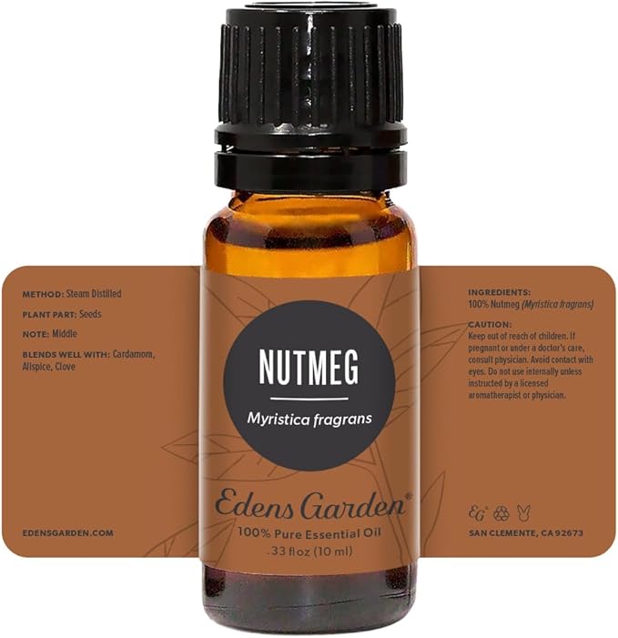 Edens Garden Nutmeg Essential Oil- 100% Pure Premium Grade, Undiluted, Natural, Therapeutic, Aromatherapy, The Best for Diffuser, Candle, Laundry, Humidifiers 10 ml (.33 fl oz)