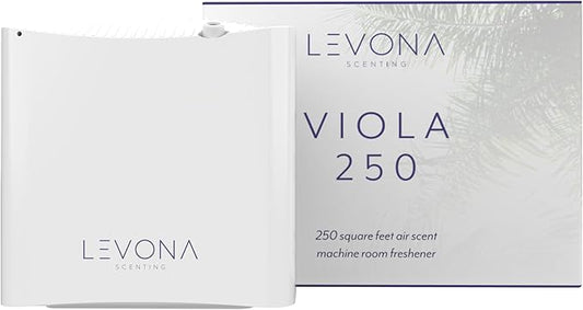 Levona Scent Waterless Diffuser - Essential Oil Aroma & Fragrance Smart Plug-in, Portable Machine for Home, Office & Small Rooms, with Cleaning Cloth, Covers 250 sqft - Viola 250 (Scent Not Included)