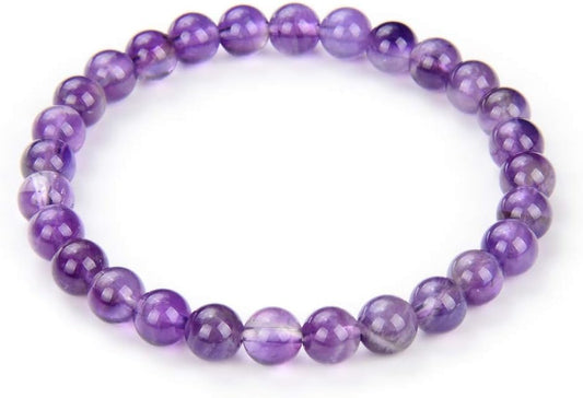 Adabele 1pc Natural Stretch Gemstone Bracelet 6mm (0.24 Inch) Bead 7" 7.5" 8 inch Healing Crystal Quartz Energy Chakra Jewelry Women Birthday Gift