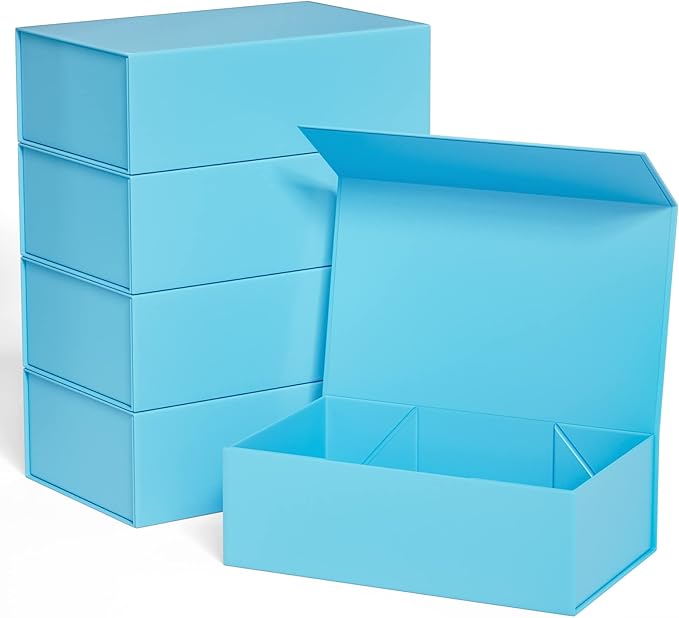 Gift Boxe 12" x 6" x 4" with Magnetic Closure Lid Gift Boxes for Presents,Bridesmaid Gifts Box,Cute Box,Birthday Gift box,Luxury for Gift Packaging, Magnetic Gift Box for Wrapping Gifts (Blue/5PCS)