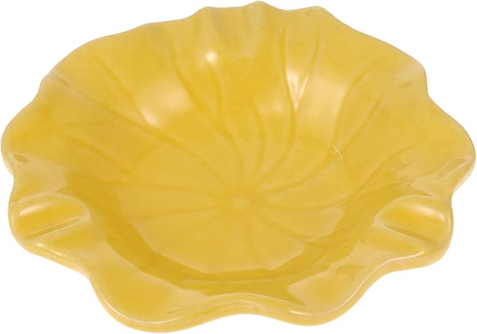 Ceramic Dish for Electric Oil Burner Warmer Diffuser Bowl Holder Essential Oil Plate Ceramic Oil Warmer Tealight Candle Holder Bowl Home Decoration Yellow