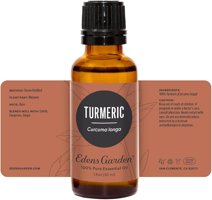 Edens Garden Turmeric Essential Oil- 100% Pure Premium Grade, Undiluted, Natural, Therapeutic, Aromatherapy, The Best for Diffuser, Skin, Face, Kid Safe 30 ml (1 fl oz)